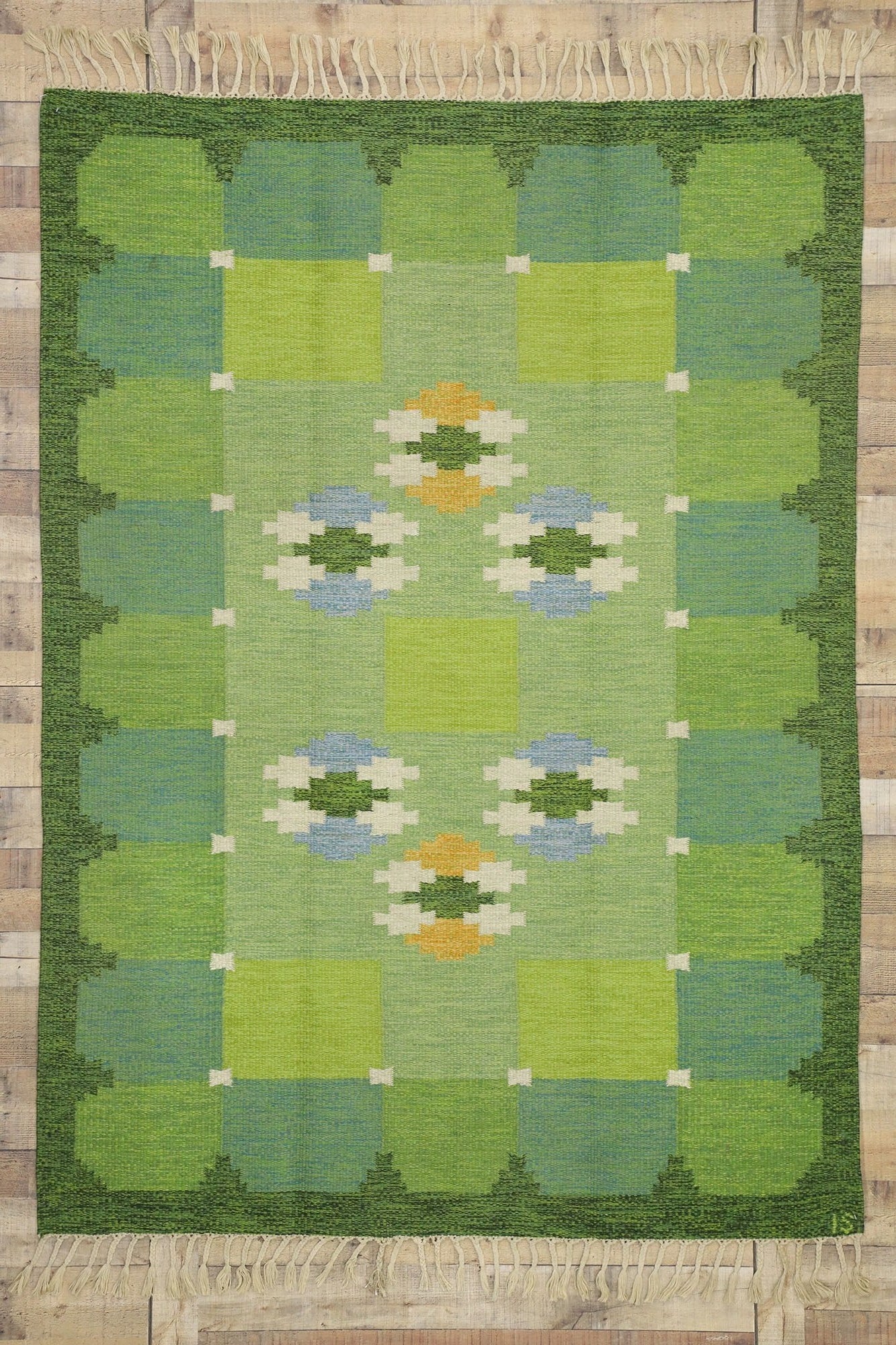6 x 8 Vintage Swedish Kilim Rug 77031