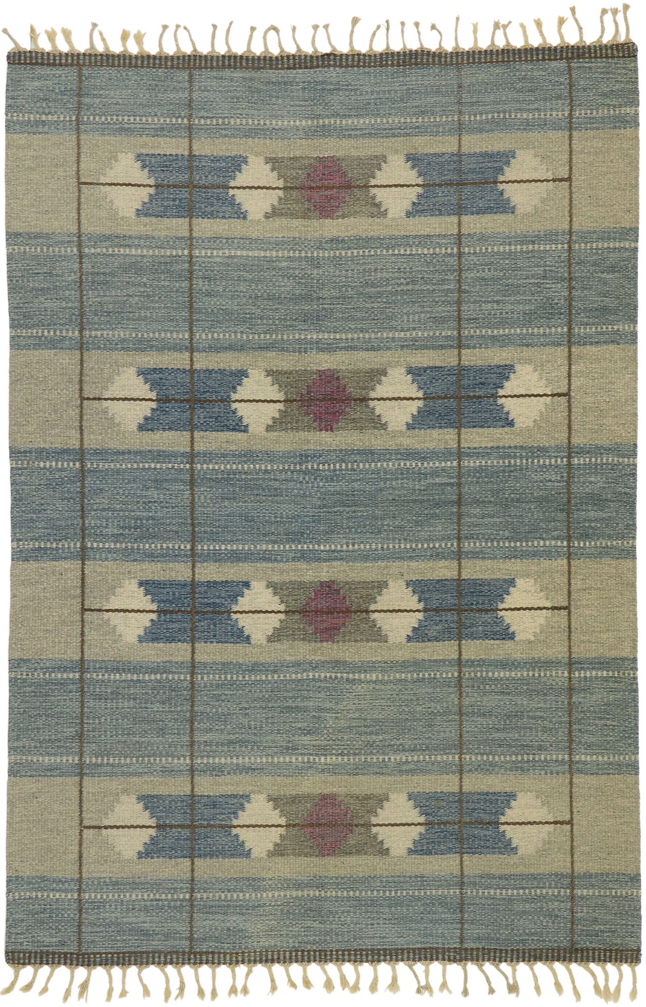 5 x 7 Vintage Swedish Kilim Rug 77032