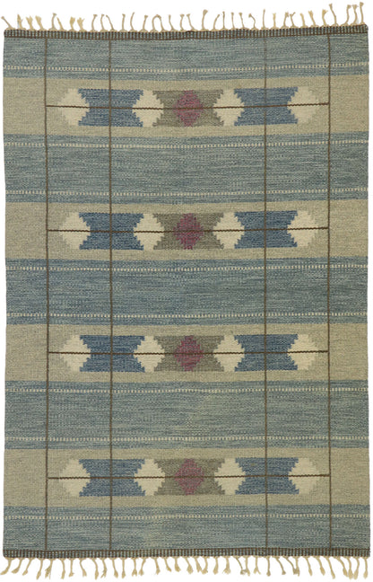 5 x 7 Vintage Swedish Kilim Rug 77032