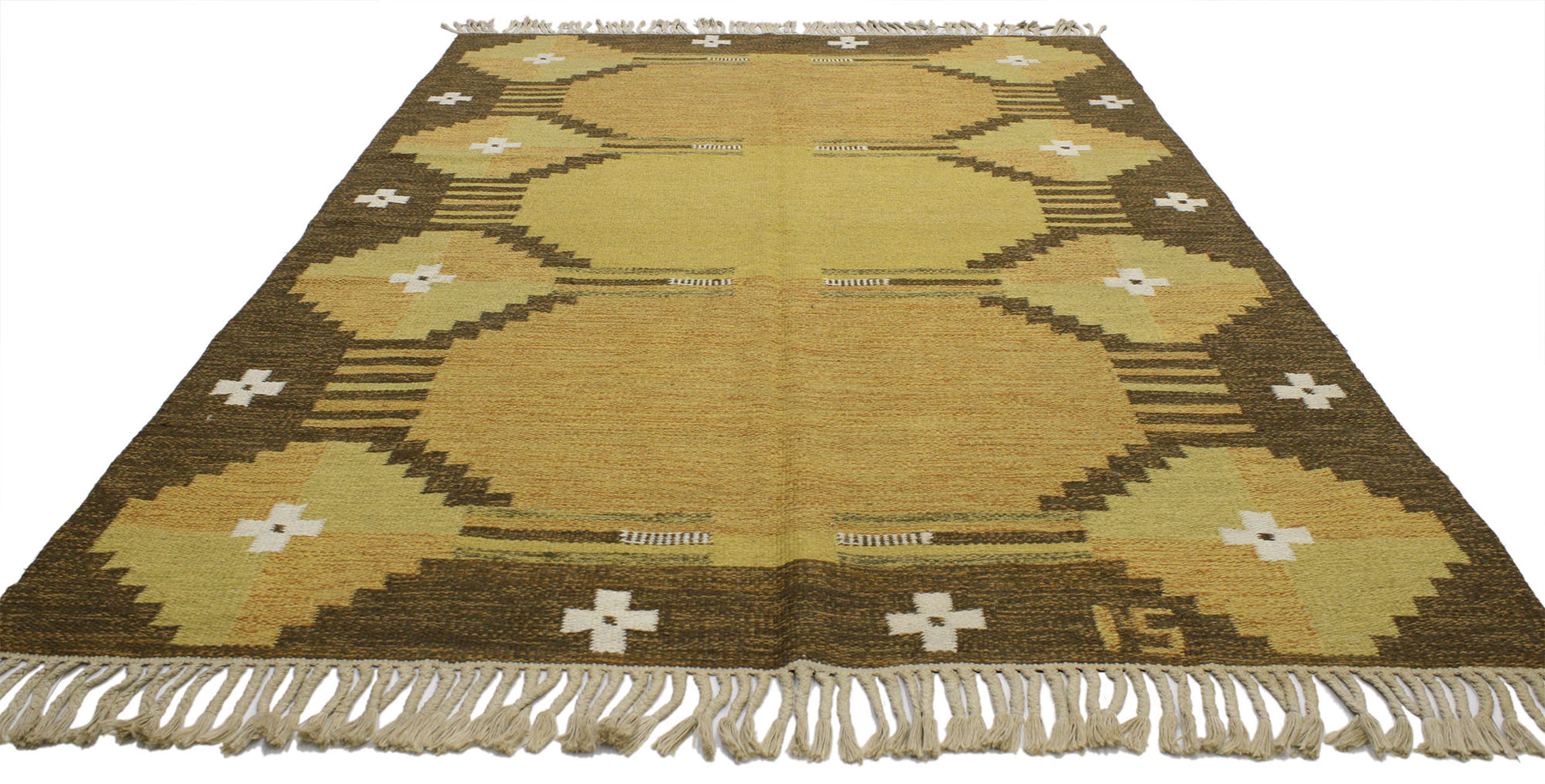 5 x 8 Ingegerd Silow Vintage Swedish Rollakan Rug 77034