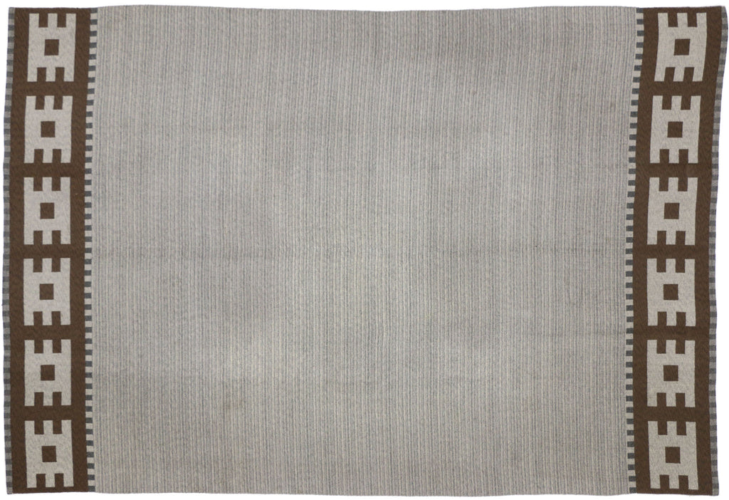 6 x 9 Vintage Gray Swedish Rollakan Rug 77037