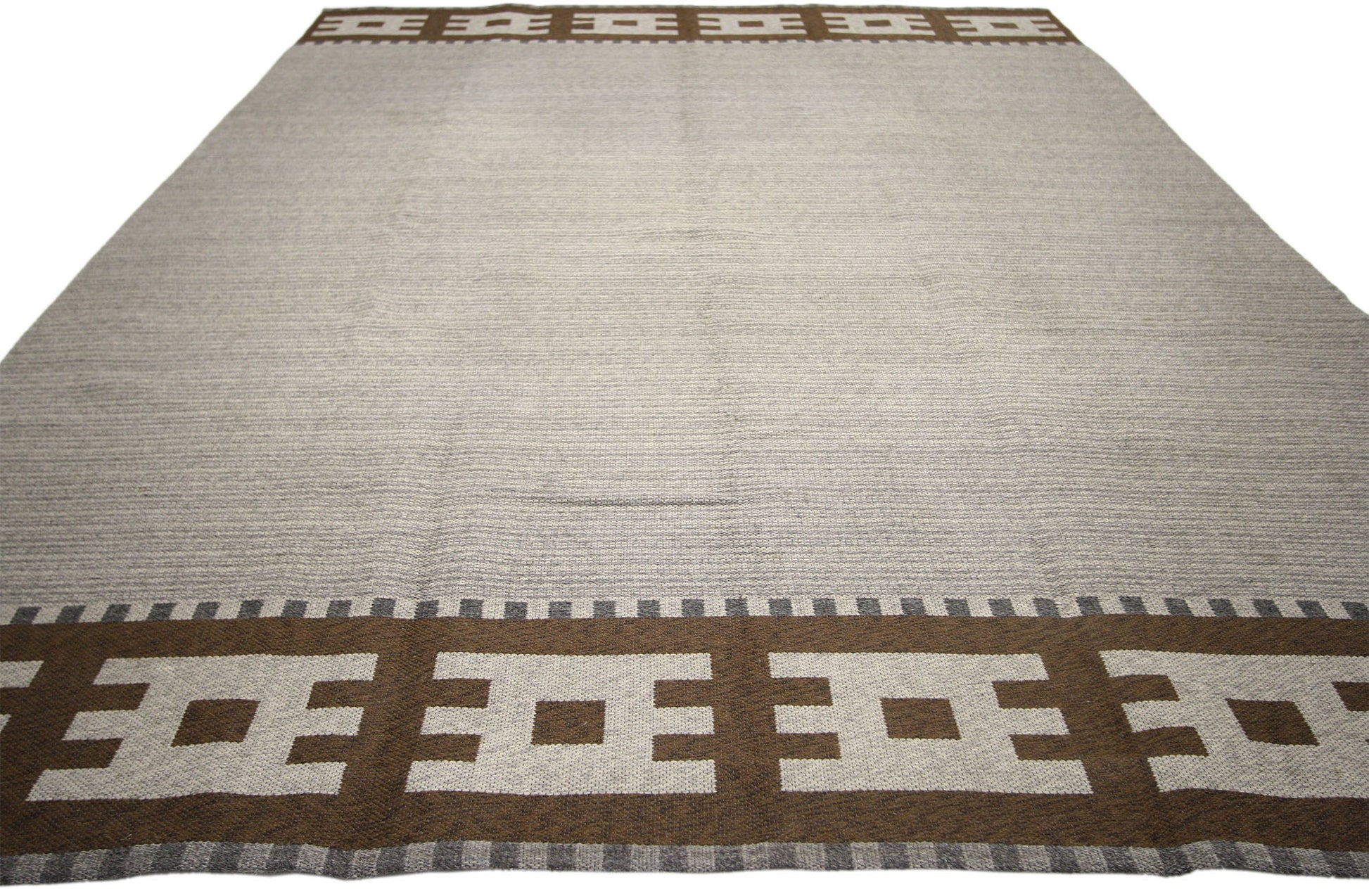6 x 9 Vintage Gray Swedish Rollakan Rug 77037