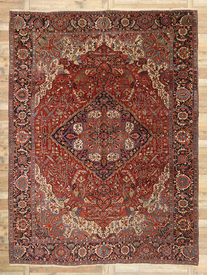 10 x 13 Antique Persian Heriz Rug 77040