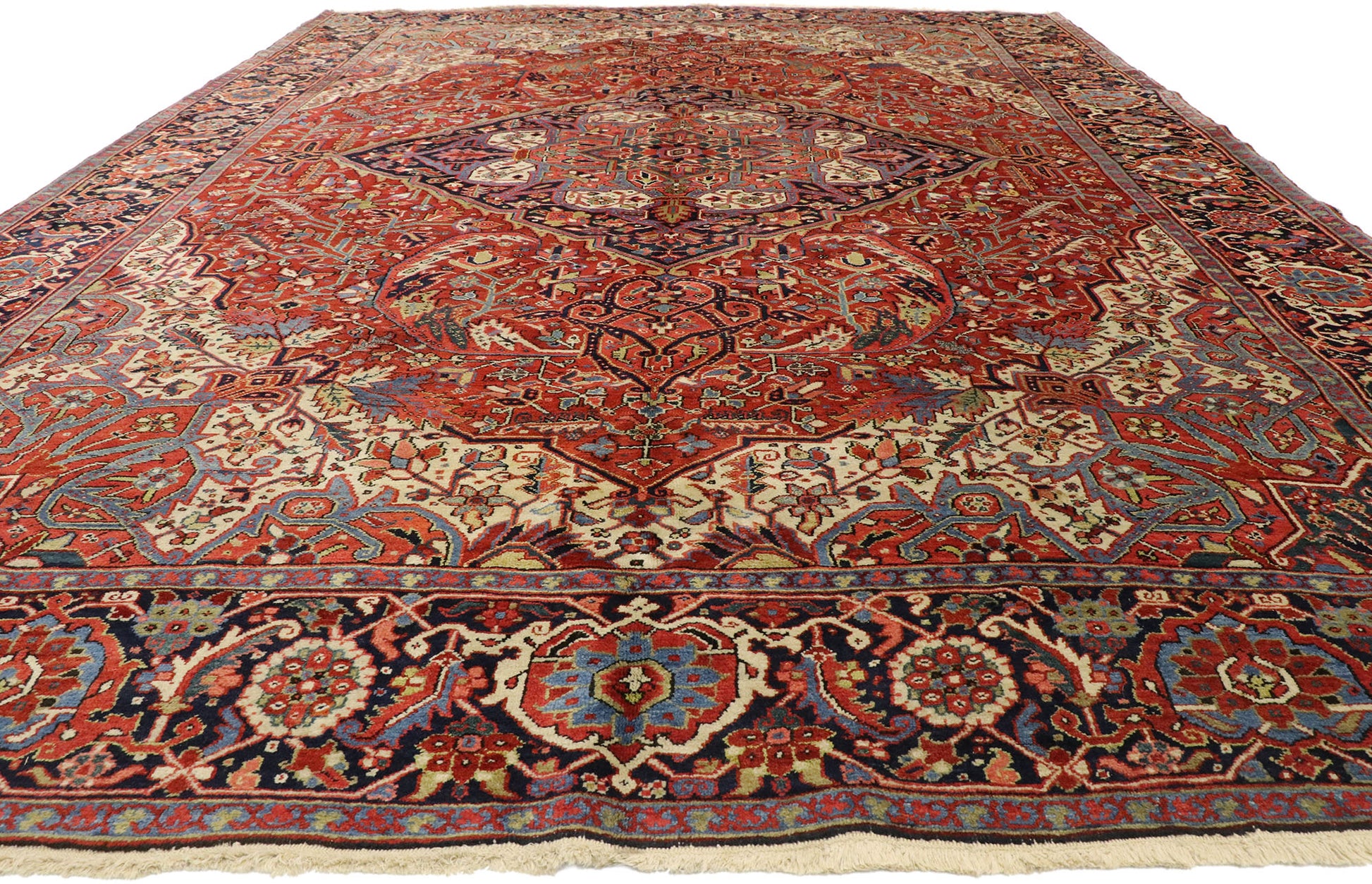10 x 13 Antique Persian Heriz Rug 77040