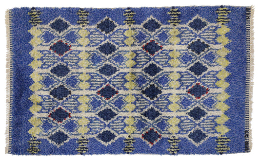 3 x 5 Vintage Swedish Rya Rug 77041