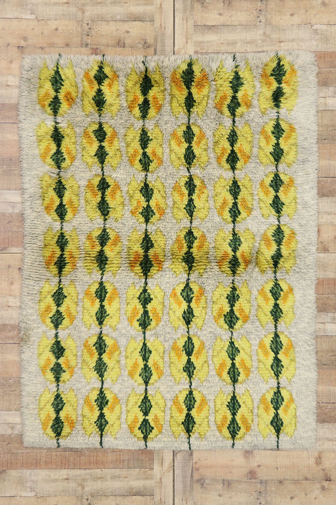 5 x 6 Vintage Swedish Rya Rug 77042