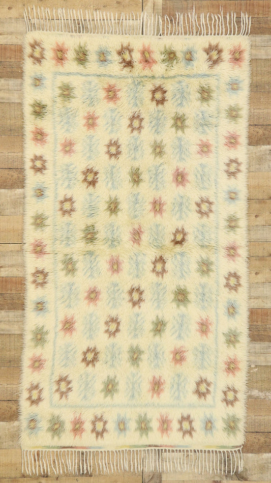 4 x 7 Vintage Swedish Rya Rug 77044