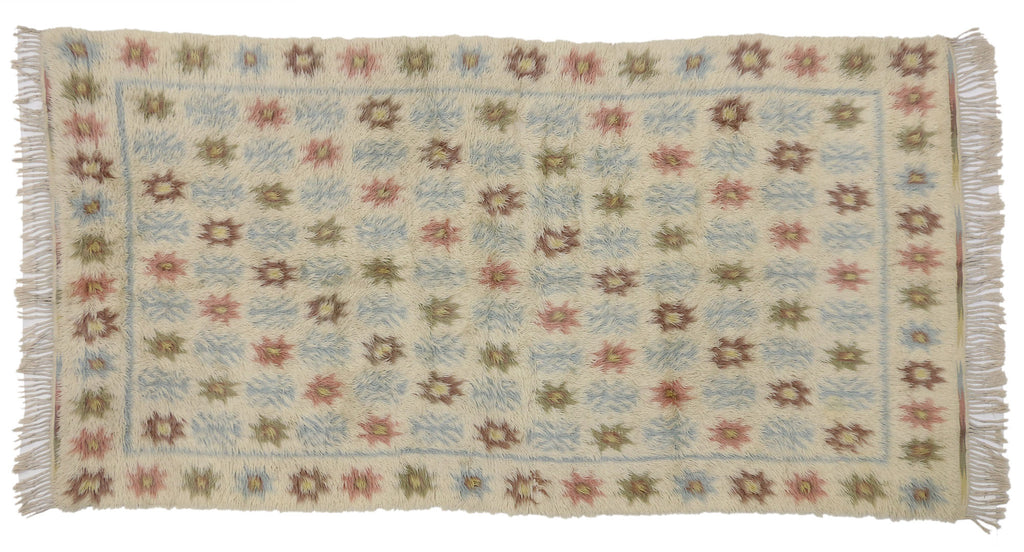 4 x 8 Vintage Swedish Rya Rug 77045