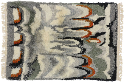 3 x 5 Vintage Swedish Rya Rug 77046