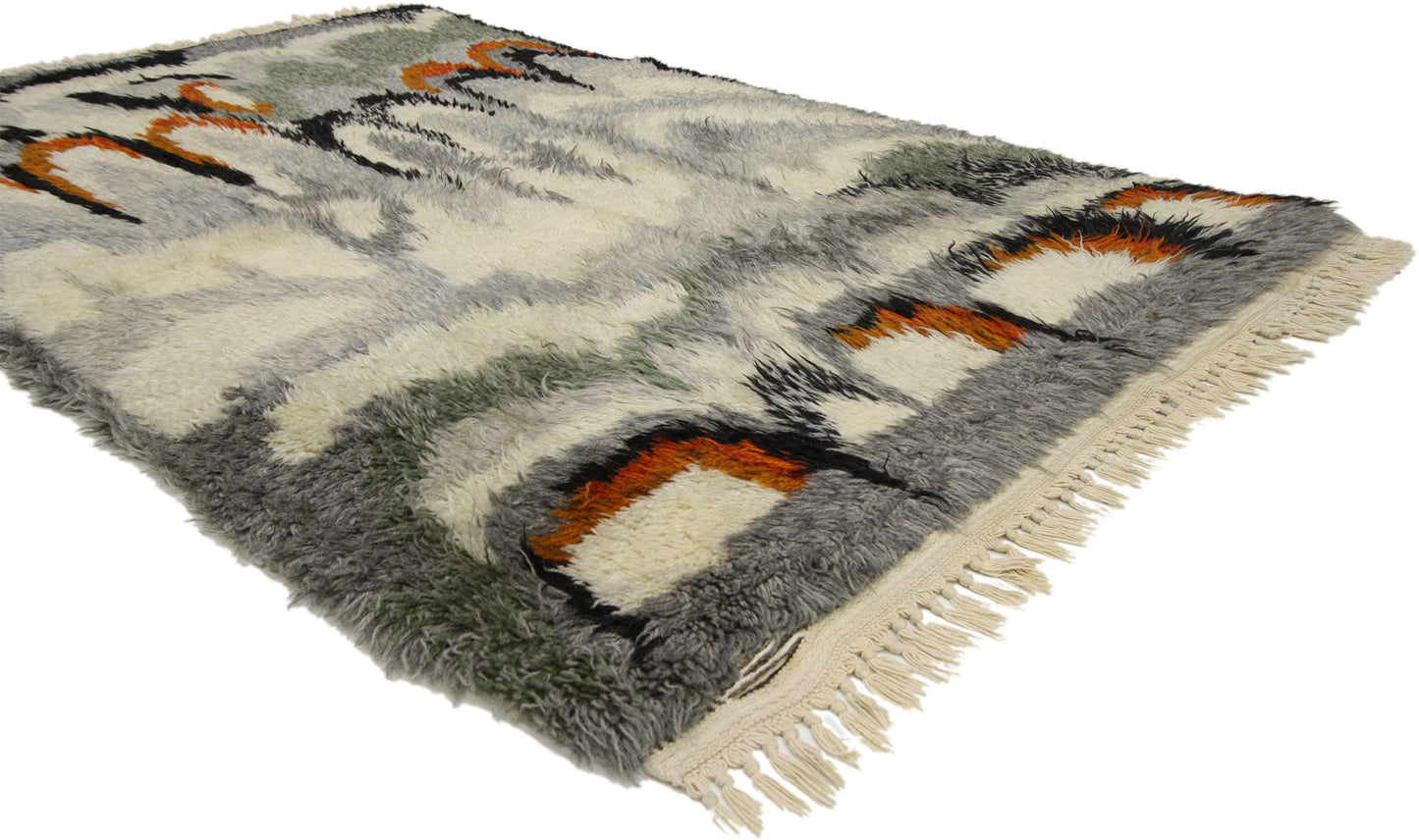 3 x 5 Vintage Swedish Rya Rug 77046