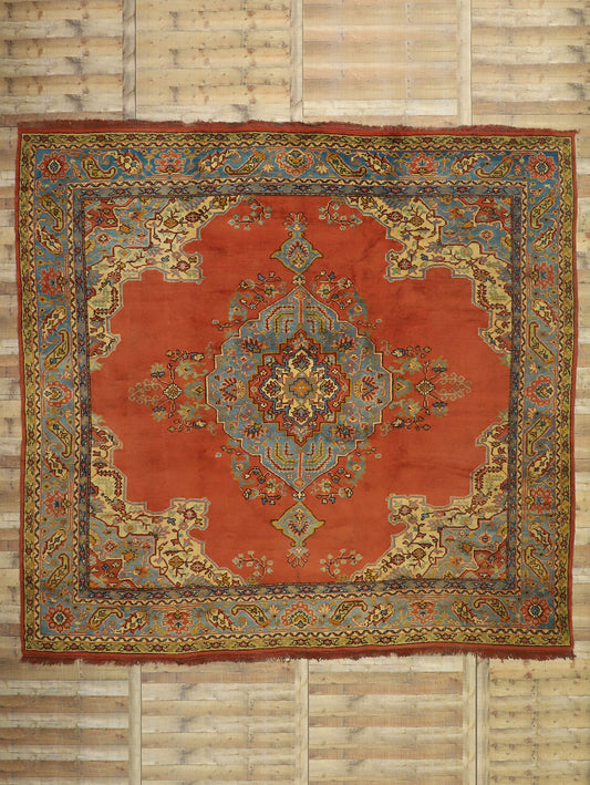 12 x 14 Antique Oushak Rug 77048