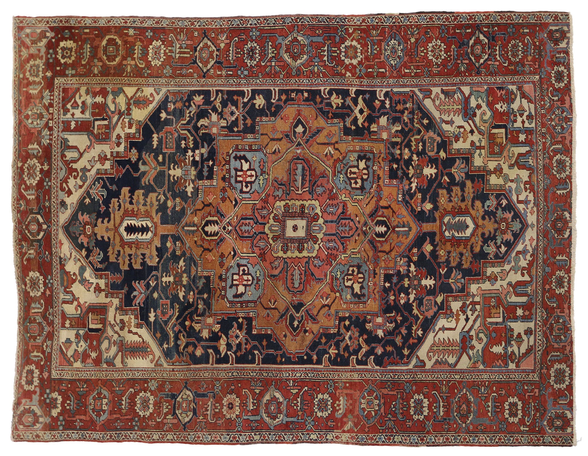 9 x 12 Antique Serapi Rug 77051