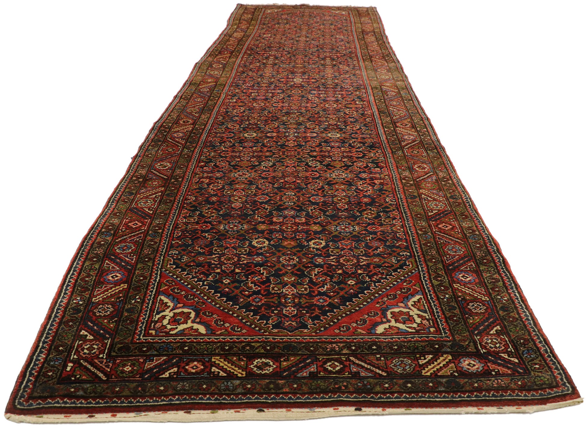4 x 14 Antique Hamadan Rug 77052