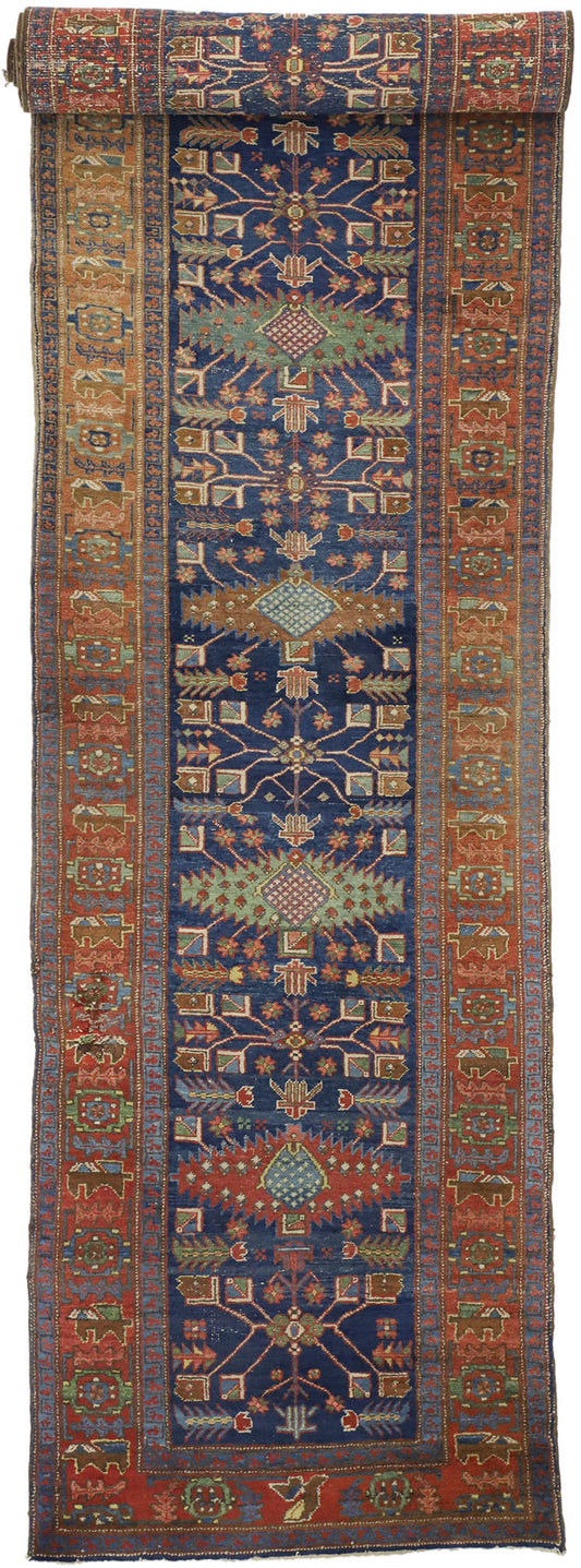 3 x 17 Antique Persian Heriz Runner 77053