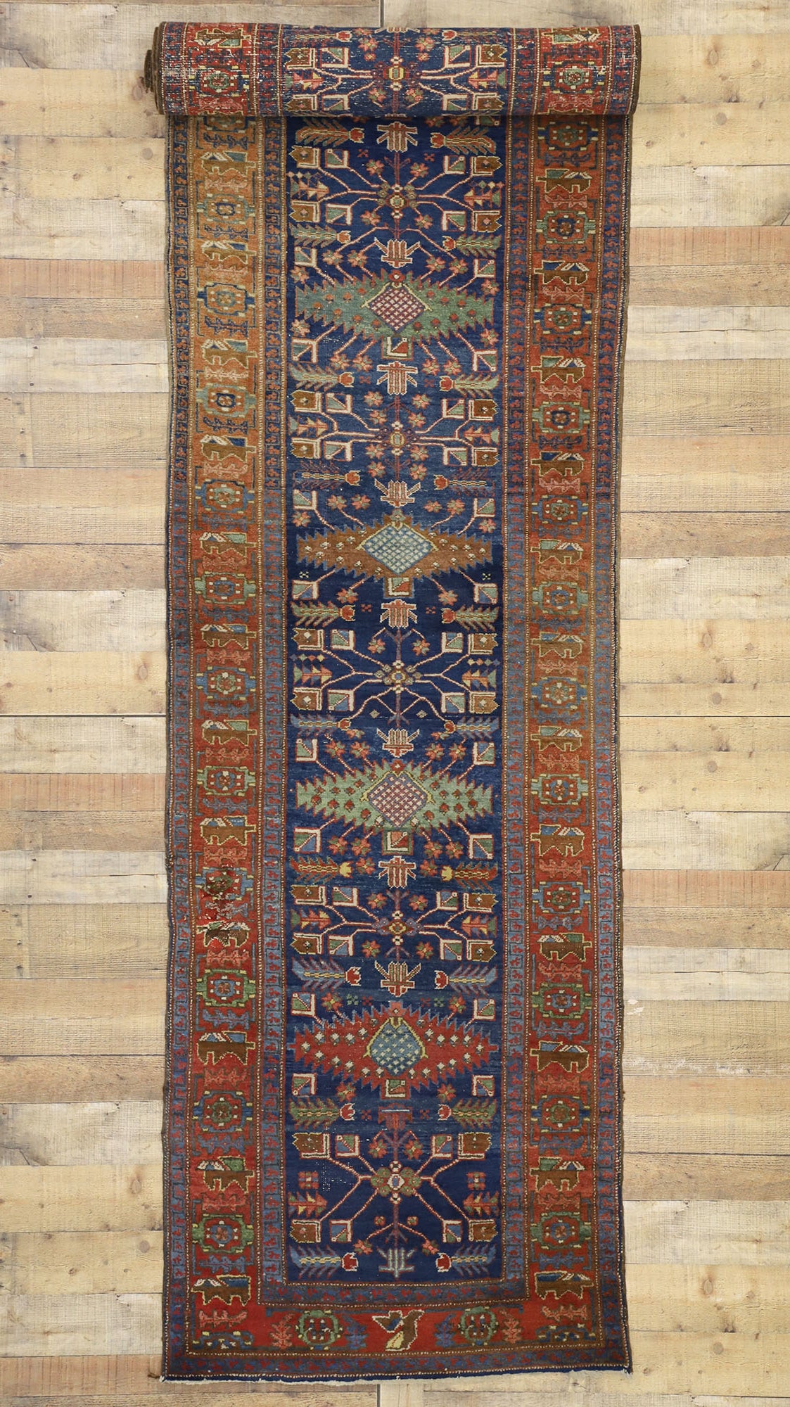3 x 17 Antique Persian Heriz Runner 77053