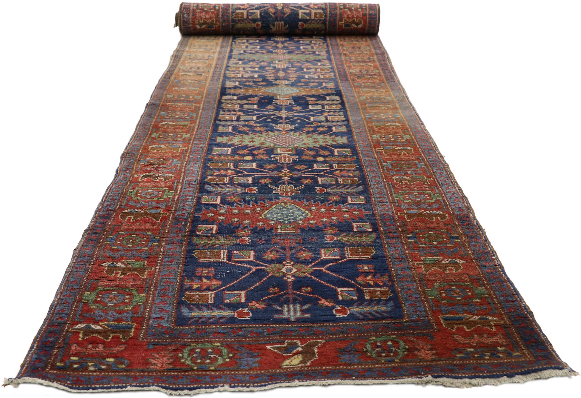 3 x 17 Antique Persian Heriz Runner 77053