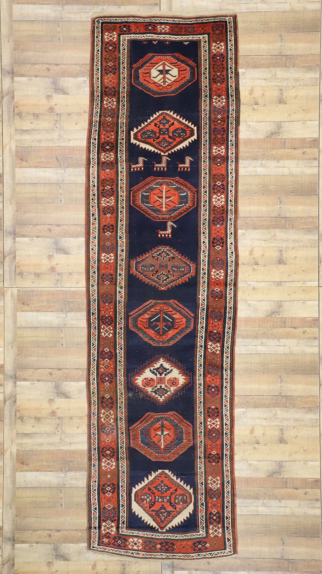 4 x 14 Antique Kazak Rug 77057