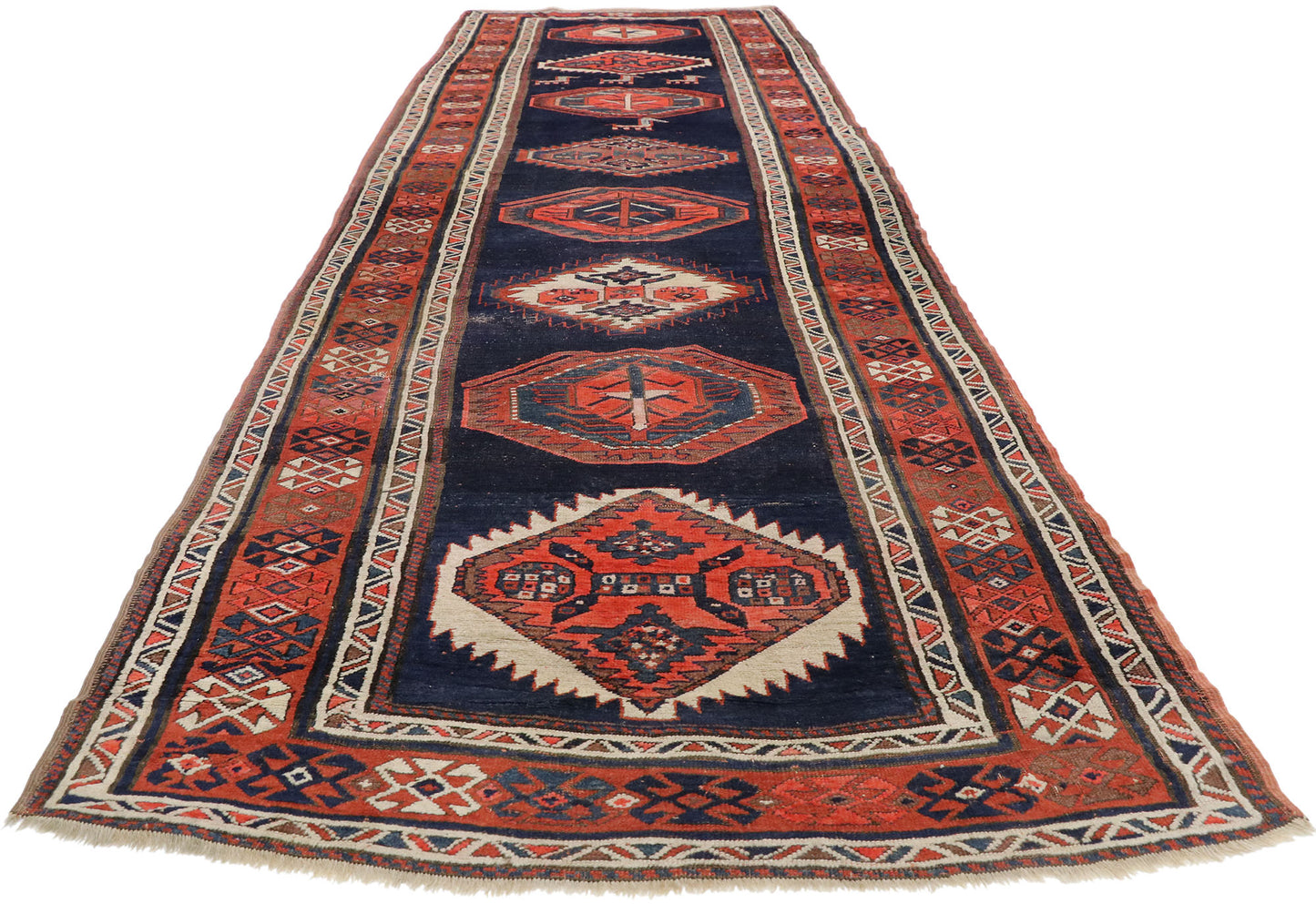4 x 14 Antique Kazak Rug 77057