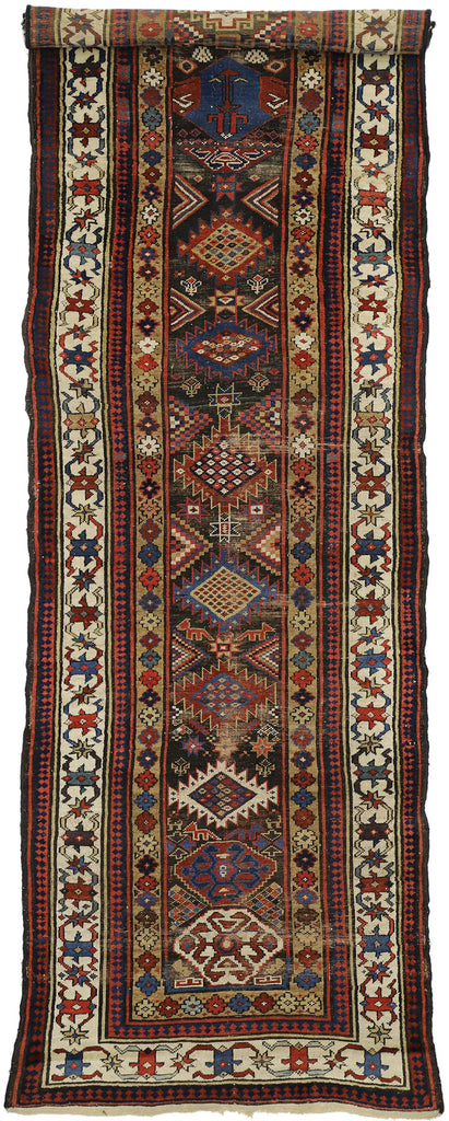 4 x 12 Antique Caucasian Kazak Rug 77059