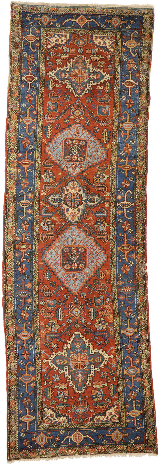 3 x 10 Antique Heriz Persian Runner 77061
