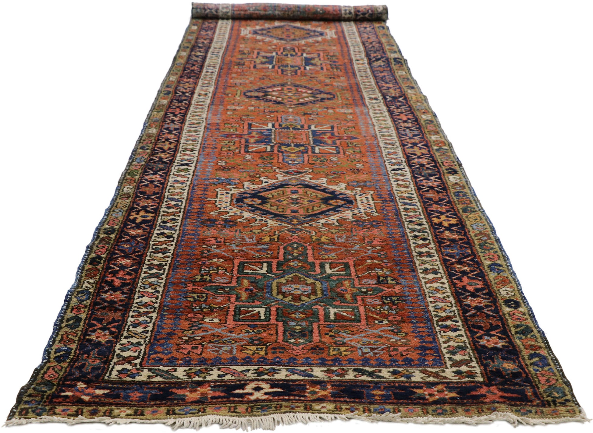 3 x 11 Antique Persian Heriz Runner 77062