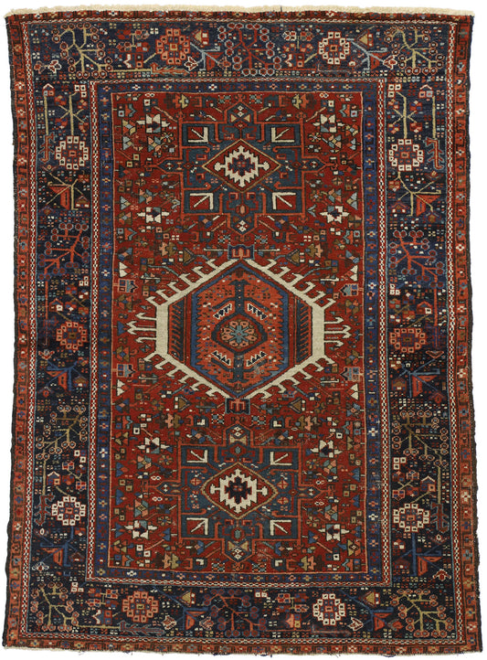 4 x 6 Antique Persian Heriz Rug 77063