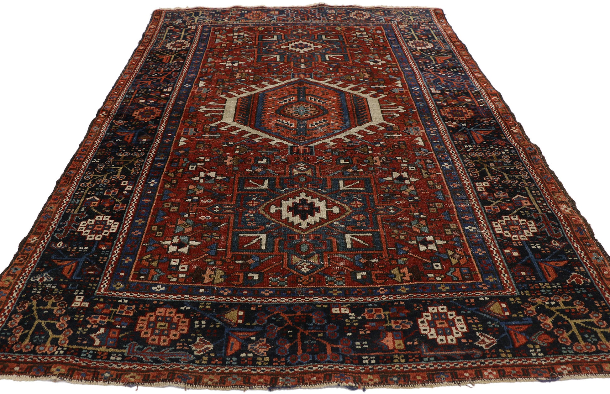 4 x 6 Antique Persian Heriz Rug 77063