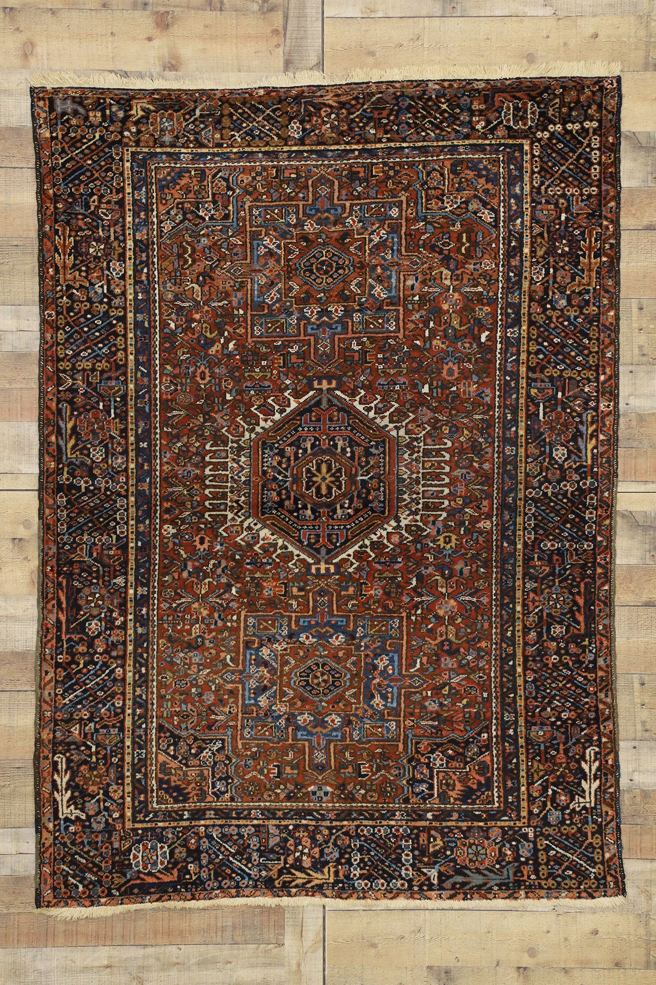 5 x 7 Antique Persian Heriz Rug 77064