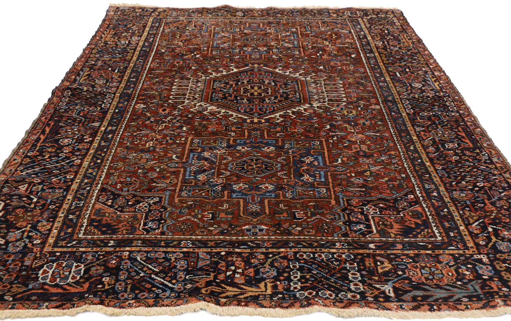 5 x 7 Antique Persian Heriz Rug 77064