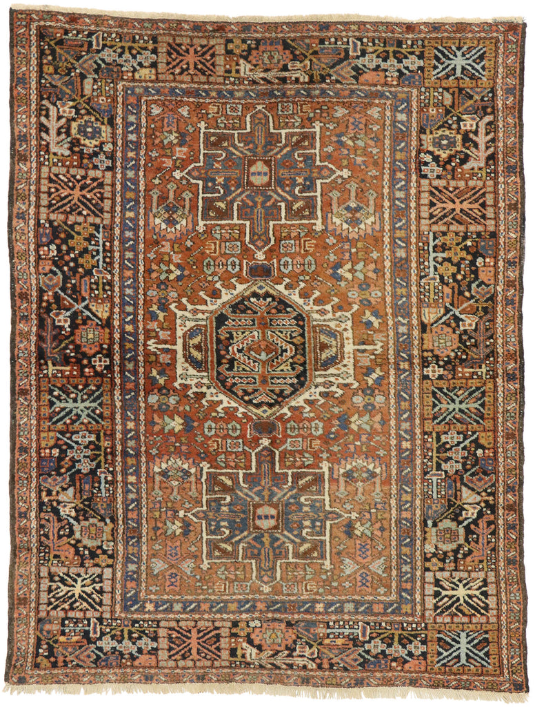 5 x 6 Antique Persian Karaja Heriz Rug 77067