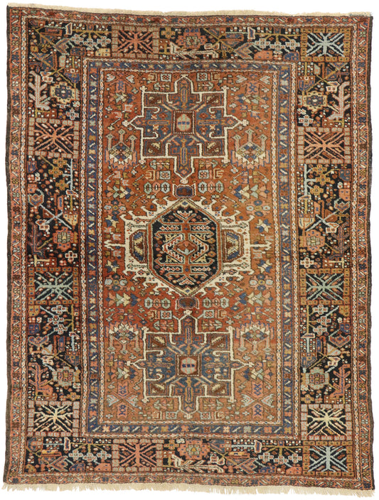 5 x 6 Antique Persian Karaja Heriz Rug 77067