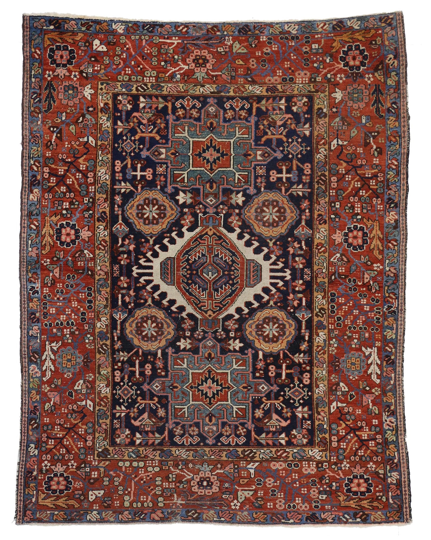 5 x 6 Antique Persian Heriz Rug 77070