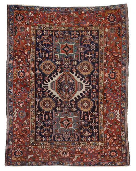 5 x 6 Antique Persian Heriz Rug 77070