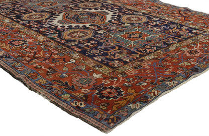 5 x 6 Antique Persian Heriz Rug 77070