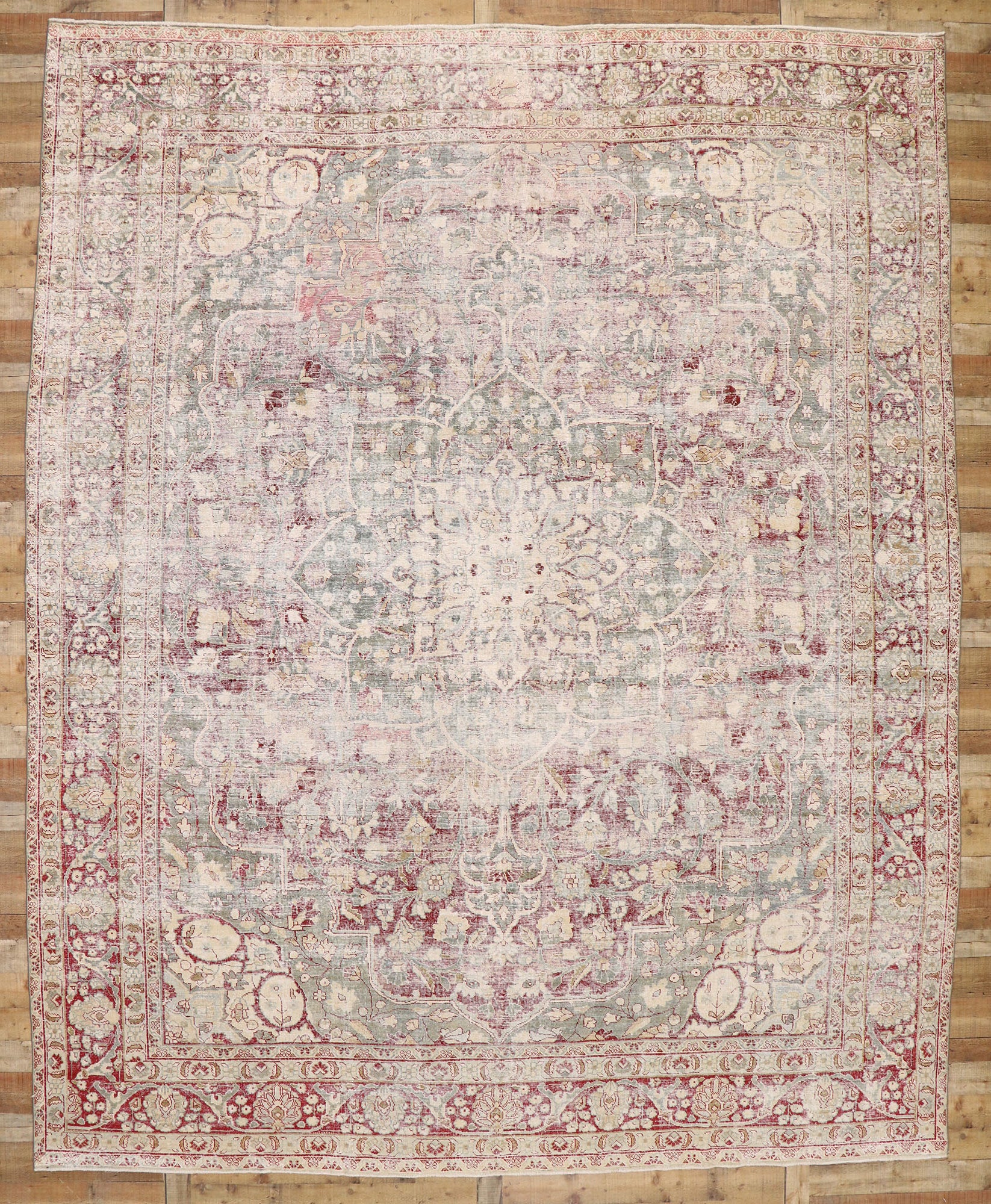 12 x 15 Antique Persian Tabriz Rug 77076