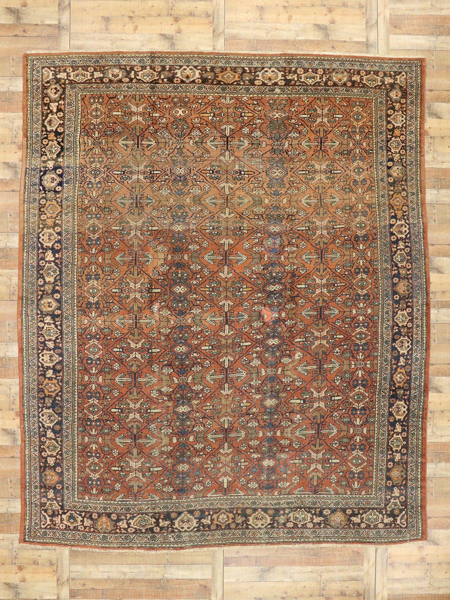 11 x 13 Antique Persian Mahal Rug 77077