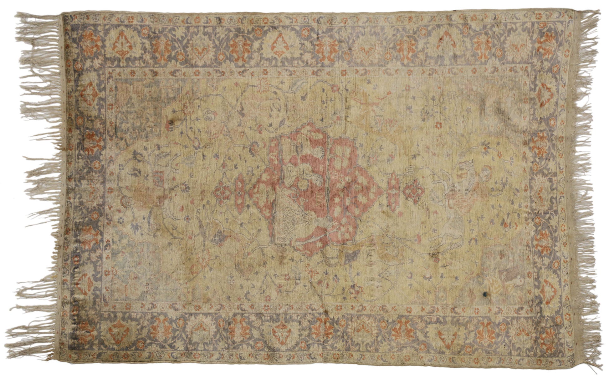 4 x 6 Antique Turkish Kayseri Rug 77091