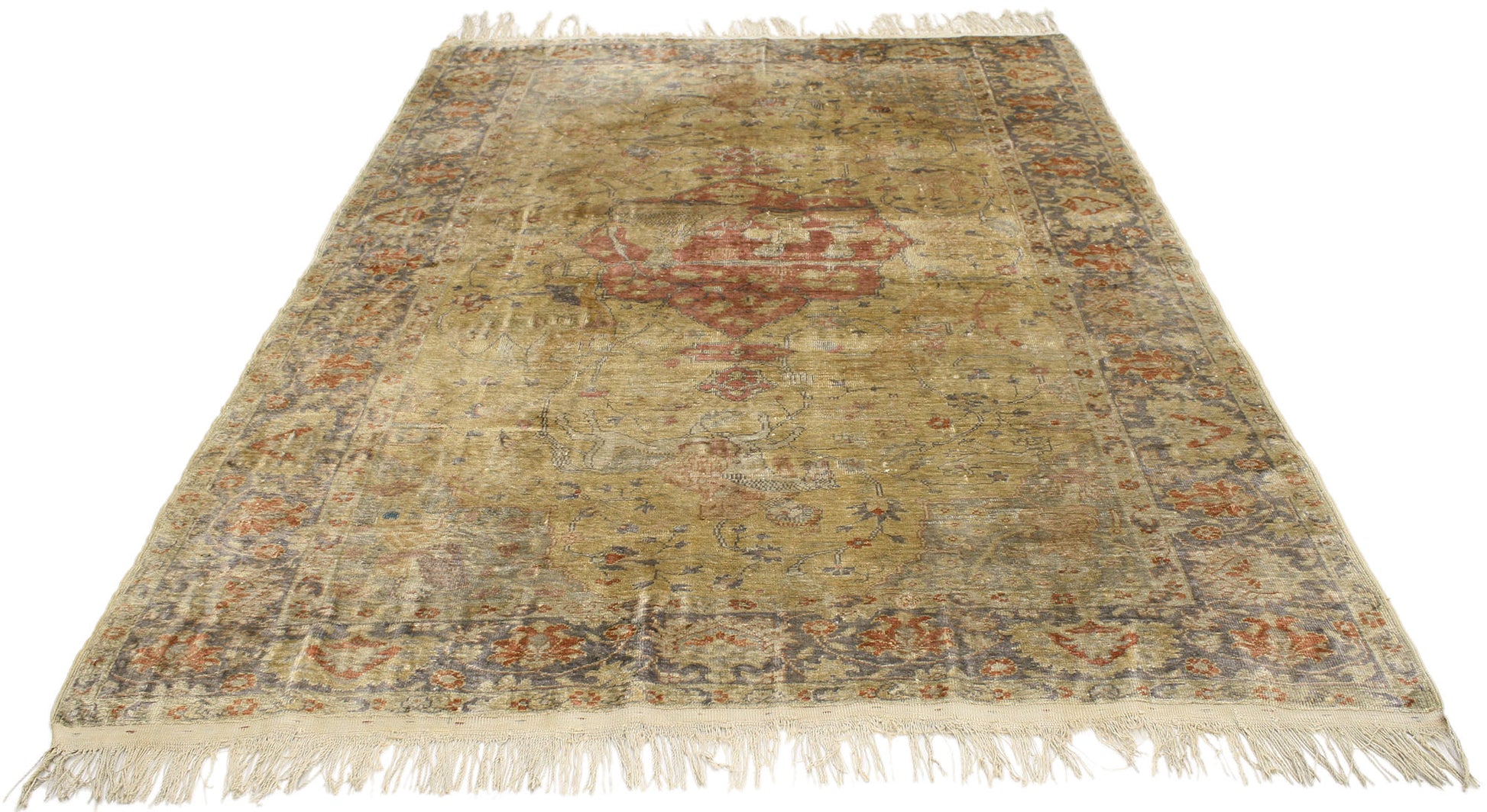 4 x 6 Antique Turkish Kayseri Rug 77091