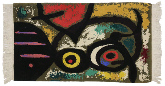 2 x 3 Vintage Joan Miro Tapestry Pictorial Rug 77095