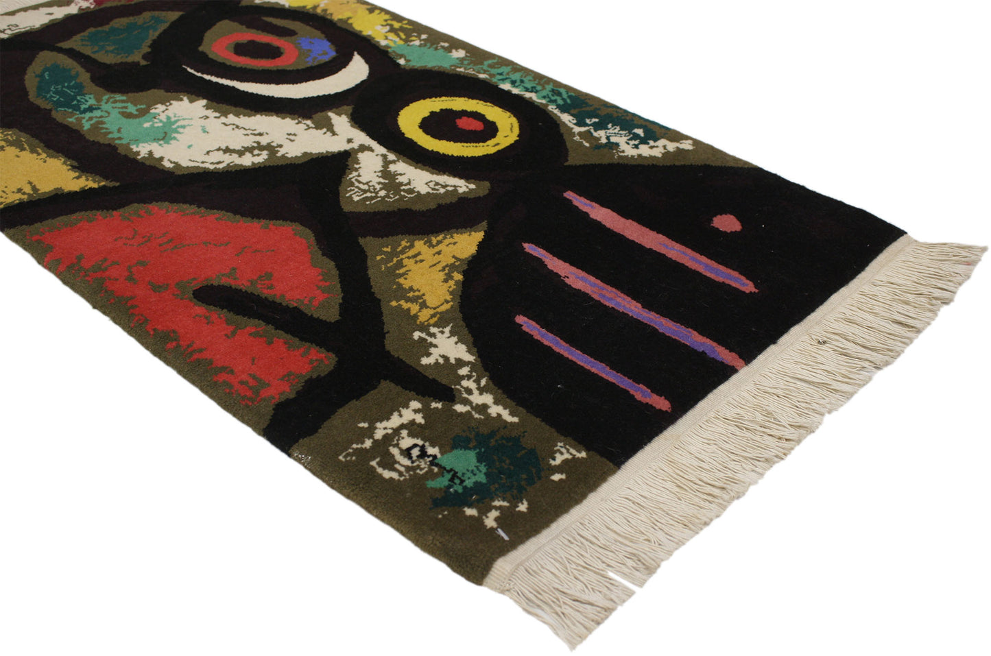 2 x 3 Vintage Joan Miro Tapestry Pictorial Rug 77095