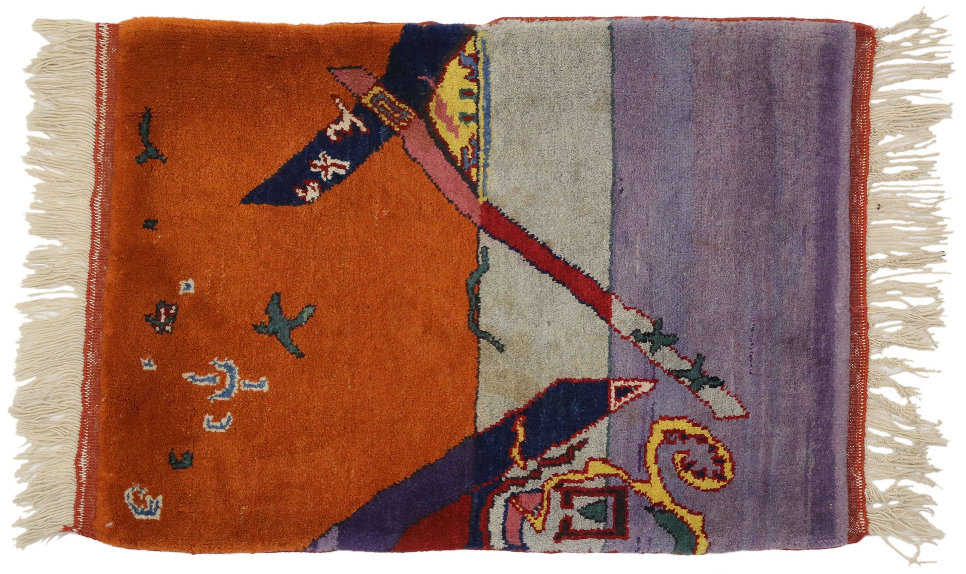 2 x 3 Vintage Chinese Art Deco Rug 77096
