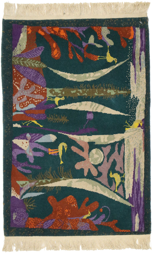 2 x 3 Vintage Chinese Art Deco Rug 77102