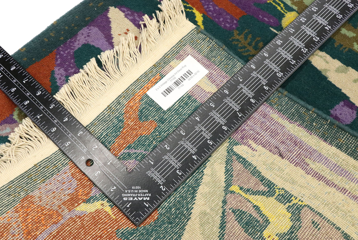 2 x 3 Vintage Chinese Art Deco Rug 77102