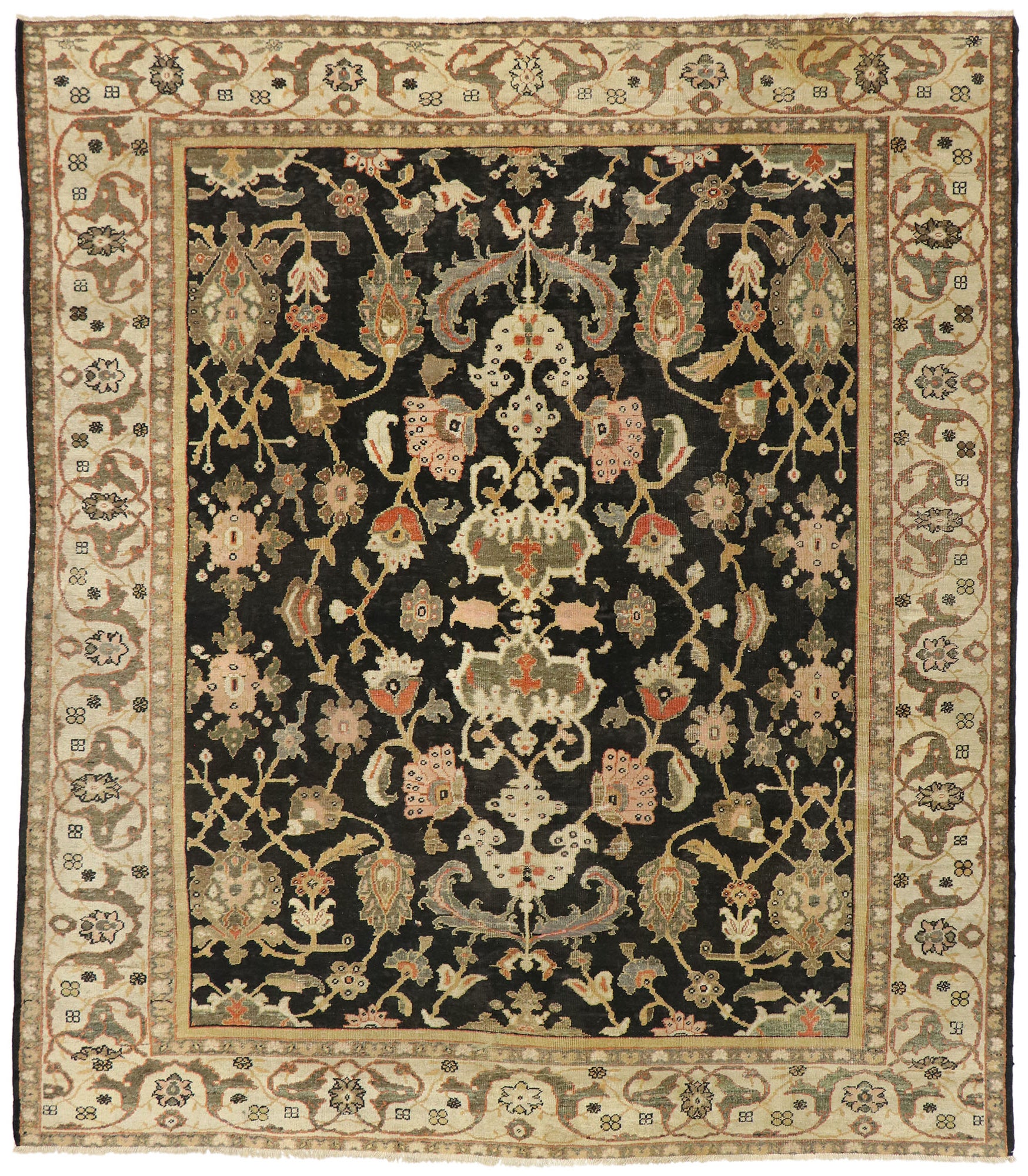 9 x 10 Antique Persian Sultanabad Rug 77104