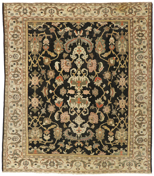 9 x 10 Antique Persian Sultanabad Rug 77104