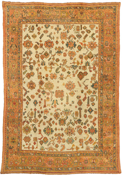 12 x 18 Antique Turkish Oushak Rug 77106