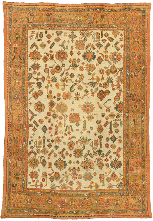 12 x 18 Antique Turkish Oushak Rug 77106
