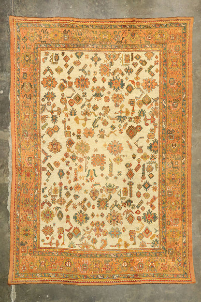 12 x 18 Antique Turkish Oushak Rug 77106