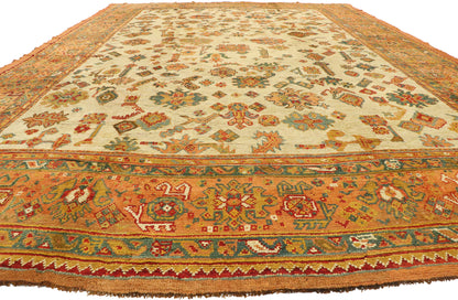12 x 18 Antique Turkish Oushak Rug 77106