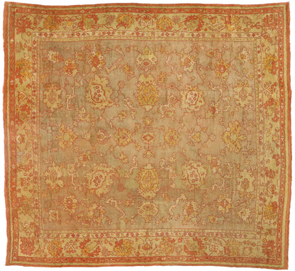 14 x 15 Antique Turkish Oushak Rug 77107
